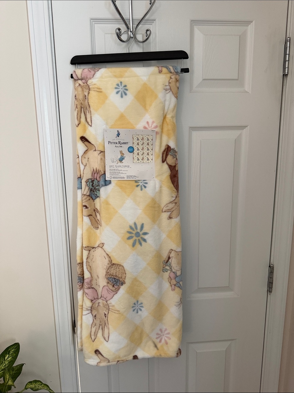 Peter Rabbit Yellow Bunny Plush Kids Throw Blanket